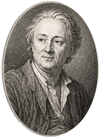 House-ink rendering after Louis-Michel van Loo’s 1767 portrait of Denis Diderot
