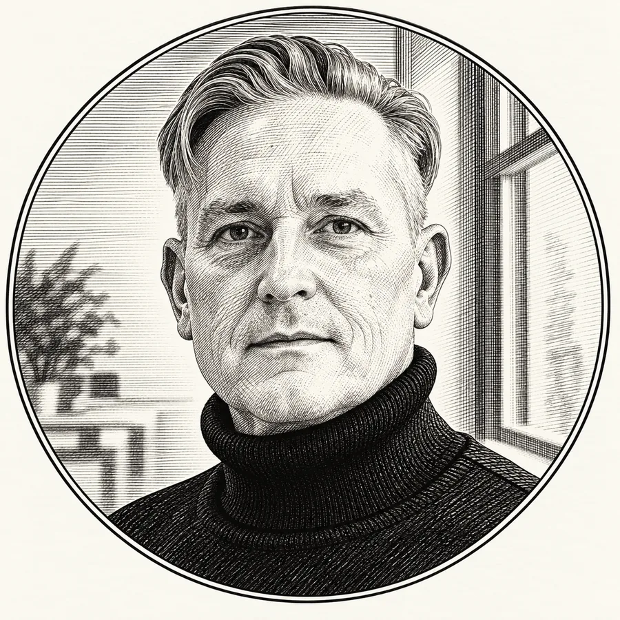 Engraved portrait of Glen Cantrell