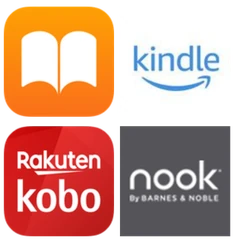 Apple Books, Kindle, Kobo, and Nook